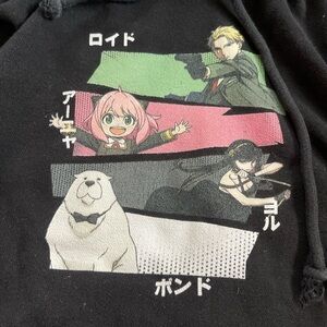 SPY Black Hoodie with Anime Graphic